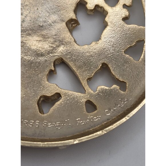 Pewter Top Glass Potpourri Jar Rose Design Canada 1988 - Picture 4 of 7